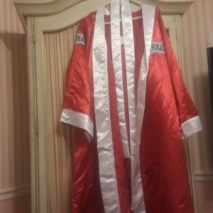 Everlast red satin boxing robe full length
